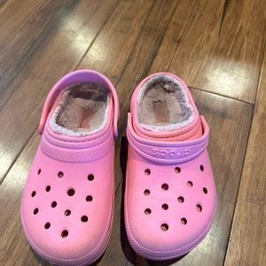 Pink fuzzy Crocs- C13